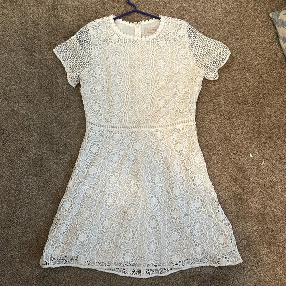 Loft White Lace Minidress